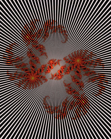 Abstract radial fractal spiralsの写真素材