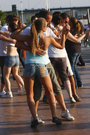 Festival of Latin dances zumba,rumba,samba,salsa,held in Belgrade,Serbia in August 2011.organized by Tourist Organization of Belgradeのeditorial素材