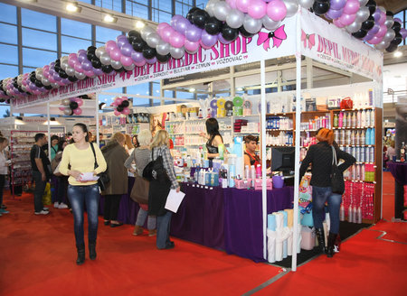 23th iinternational fair and congress of cosmetics, solarium, equipment, wellness, spa and hair care, the largest beauty fair in South-east Europe, The touch of Paris, 26th and 27th April 2014  Belgrade,Serbiaのeditorial素材