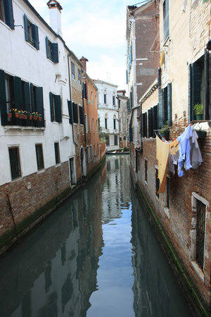 One of the side channels in Venice,Italyの写真素材
