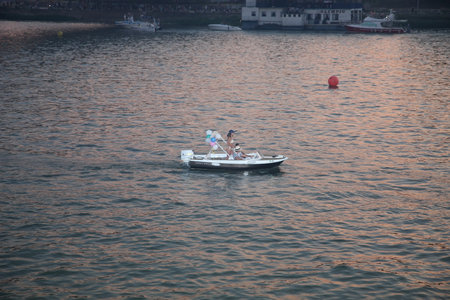 Competitors at Belgrade Boat Carnival held on Avgust 29 2015 at Belgrade,Serbiaのeditorial素材