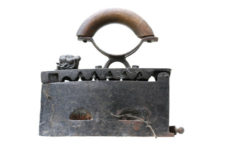 Old iron for which a coal was used for warmingの写真素材