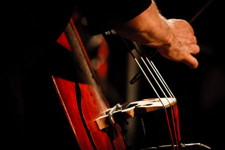 KOKTEBEL, UKRAINE - SEPT 11, 2010: Paul Roges Trio play on scene on September 11, 2010 in Jazz Koktebel Festival, Ukraine.のeditorial素材