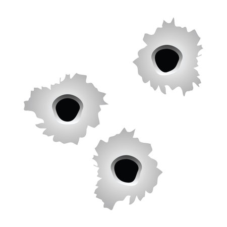 a editable vector illustration of bullet holes grouped seperatelyのイラスト素材