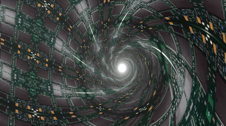 a fractal background made from a photo of a circuit boardの写真素材