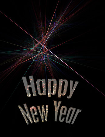 fractalized fireworks background for new years eve