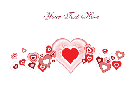 vector background of hearts flowing in a wave pattern. Great as a valentines day element.のイラスト素材