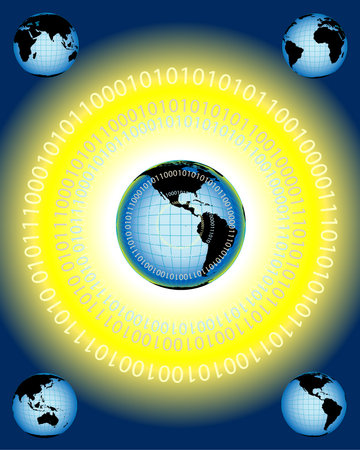 vector illustration depicting global networking and communicationのイラスト素材