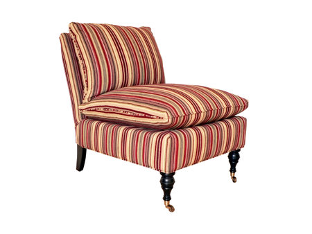 striped chair isolated on a white backgroundの写真素材