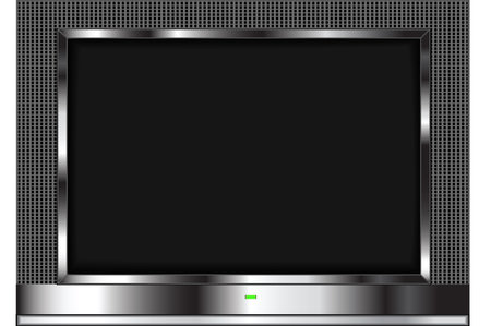 drawing of a lcd flat screen television isolated on a white background.のイラスト素材