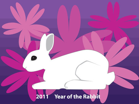 illustration of a rabbit icon for the year 2011 which is the year of the rabbitのイラスト素材