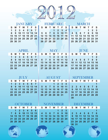 a global themed calendar for the year 2012のイラスト素材