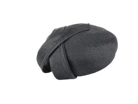 vintage black colored formal cap isolated on white backgroundの写真素材