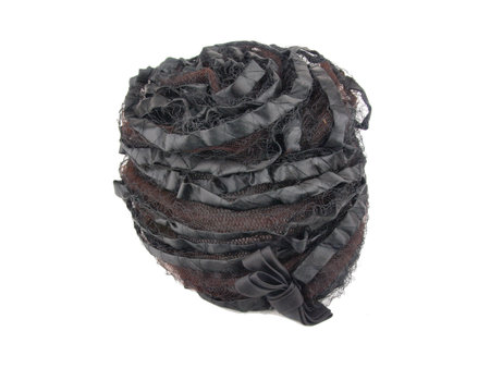 vintage black coloredformal cap isolated on white backgroundの写真素材