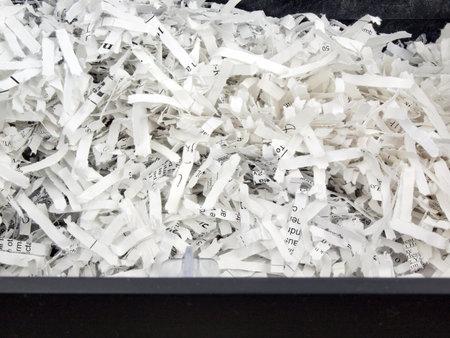 close up of shredded papersの写真素材