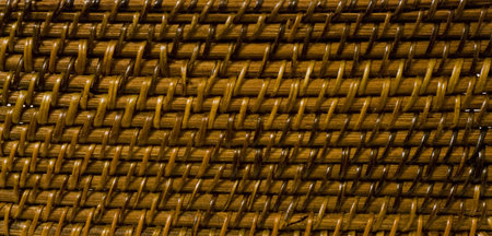 closeup view of a woven wicker basket textureの写真素材