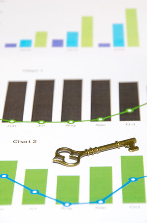 graph and keyの写真素材