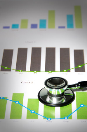 Graph and stethoscopeの写真素材