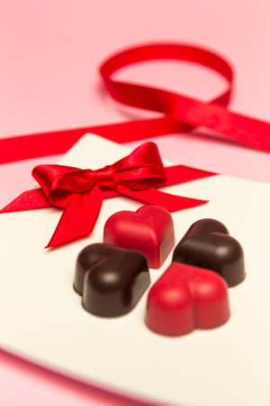 Heart Chocolate and Valentine's Dayの写真素材