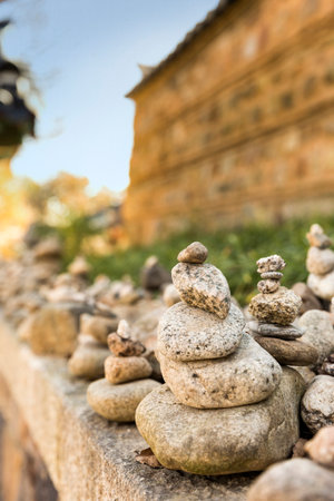 Naksansa Temple's Wish Path and Small Stone Pagodaの写真素材