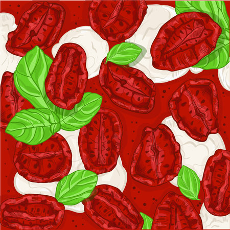 Italian Pizza Margheritaのイラスト素材