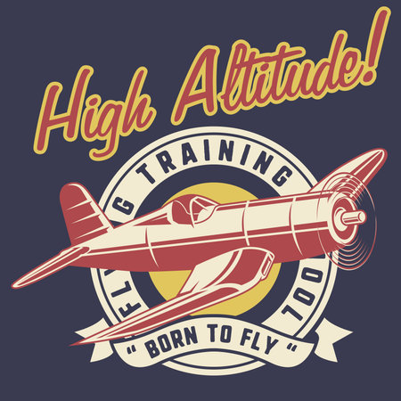 high altitude classic airplaneのイラスト素材