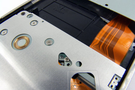 macro of dvd laptop drive