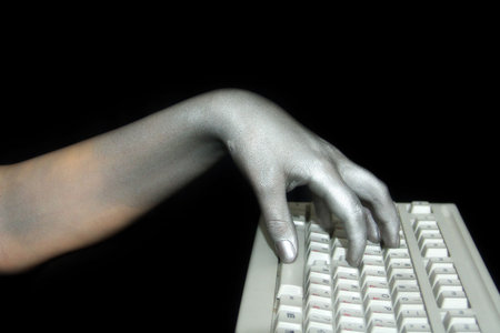 cyborg type closeup viewの写真素材