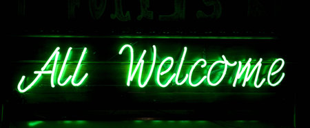 "All Welcome"  inscriptionの写真素材