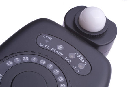 close up of exposure meter