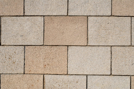 sidewalk or wall from rectangula bricks