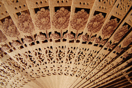 wooden fan pattern. may be use like backgroundの写真素材