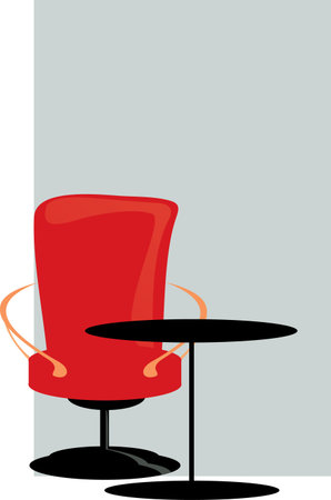 vector image of red chair and black table. may be use like backgroundのイラスト素材