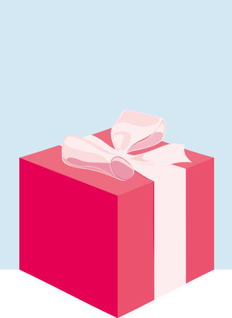 vector image of pink pox with bowのイラスト素材