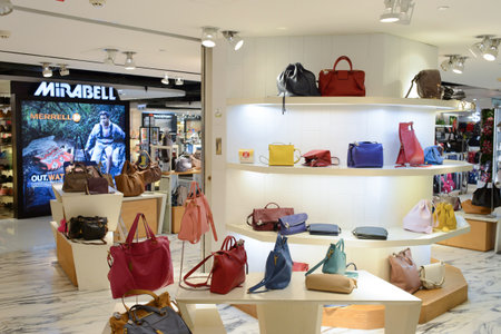 HONG KONG - JUNE 01, 2015: New Town Plaza interior. New Town Plaza is a shopping mall in the town centre of Sha Tin in Hong Kong. Developed by Sun Hung Kai Propertiesのeditorial素材