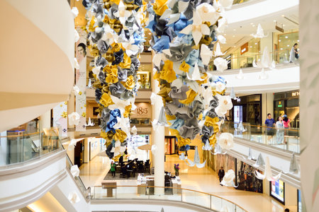 BANGKOK, THAILAND - JUNE 20, 2015: shopping center interior. Shopping malls and department stores such as Siam Paragon, Central World Plaza, Emperium, Gaysorn and Central Chidlom become shopping Mecca for shopaholicsのeditorial素材