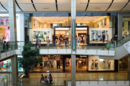 BANGKOK, THAILAND - JUNE 20, 2015: shopping center interior. Shopping malls and department stores such as Siam Paragon, Central World Plaza, Emperium, Gaysorn and Central Chidlom become shopping Mecca for shopaholicsのeditorial素材