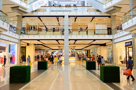 BANGKOK, THAILAND - JUNE 20, 2015: shopping center interior. Shopping malls and department stores...
