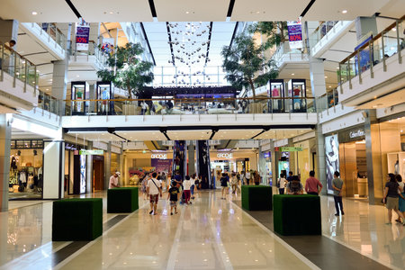 BANGKOK, THAILAND - JUNE 20, 2015: shopping center interior. Shopping malls and department stores such as Siam Paragon, Central World Plaza, Emperium, Gaysorn and Central Chidlom become shopping Mecca for shopaholicsのeditorial素材