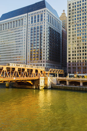 CHICAGO, USA - OCTOBER 04, 2011: Chicago downtown. Chicago is the third most populous city in the United States, after New York City and Los Angeles