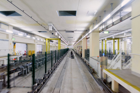 DUBAI, UAE - APRIL 18, 2014: airport interior. Dubai International Airport is an international airport serving Dubai. It is a major airline hub in the Middle East, and is the main airport of Dubai.のeditorial素材