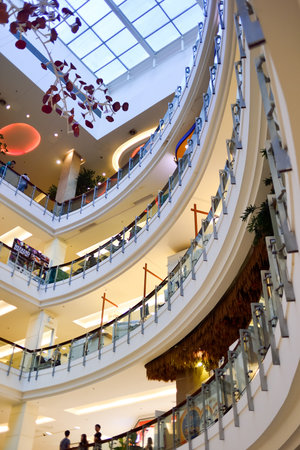 BANGKOK, THAILAND - JUNE 20, 2015: shopping center interior. Shopping malls and department stores such as Siam Paragon, Central World Plaza, Emperium, Gaysorn and Central Chidlom become shopping Mecca for shopaholicsのeditorial素材