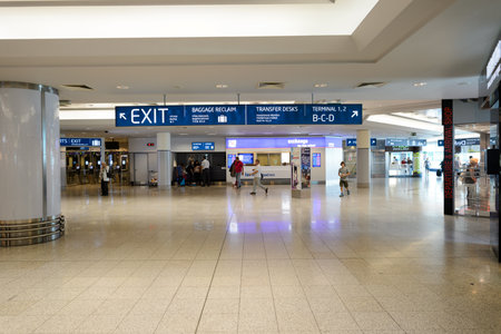 PRAGUE, CZECH REPUBLIC - AUGUST 04, 2015: airport of Prague interior. International airport of Prague is major airport of Czech Republicのeditorial素材