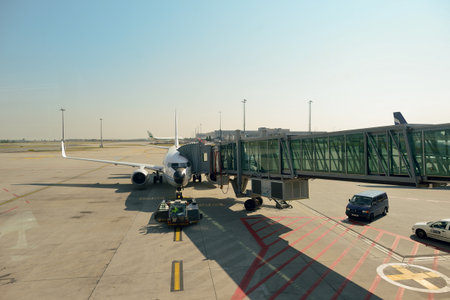 PRAGUE, CZECH REPUBLIC - AUGUST 04, 2015: airport of Prague. International airport of Prague is...