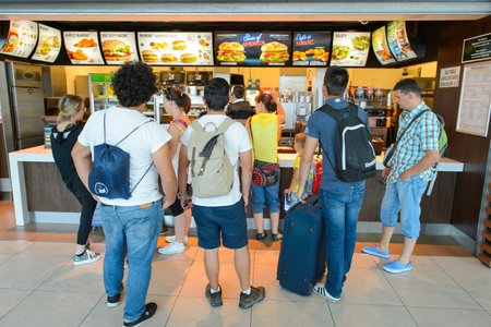 PRAGUE, CZECH REPUBLIC - AUGUST 04, 2015: McDonald's restaurant. McDonald's is the world's largest...