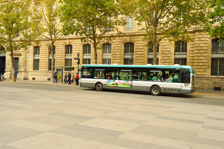 PARIS, FRANCE - AUGUST 09, 2015: streets of Paris. Paris, aka City of Love, is a popular travel destination and a major city in Europeのeditorial素材