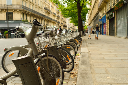 PARIS, FRANCE - AUGUST 09, 2015: streets of Paris. Paris, aka City of Love, is a popular travel destination and a major city in Europeのeditorial素材