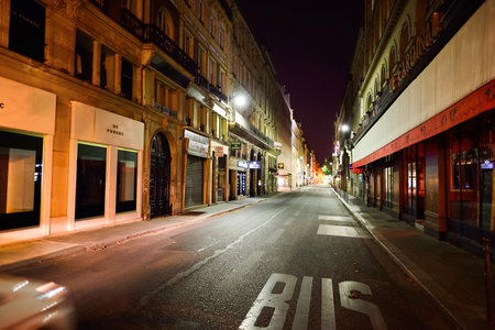 PARIS, FRANCE - AUGUST 09, 2015: Paris at night. Paris, aka City of Love, is a popular travel destination and a major city in Europeのeditorial素材