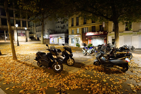 PARIS, FRANCE - AUGUST 09, 2015: Paris at night. Paris, aka City of Love, is a popular travel destination and a major city in Europeのeditorial素材