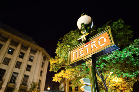 PARIS, FRANCE - AUGUST 09, 2015: Paris at night. Paris, aka City of Love, is a popular travel destination and a major city in Europeのeditorial素材